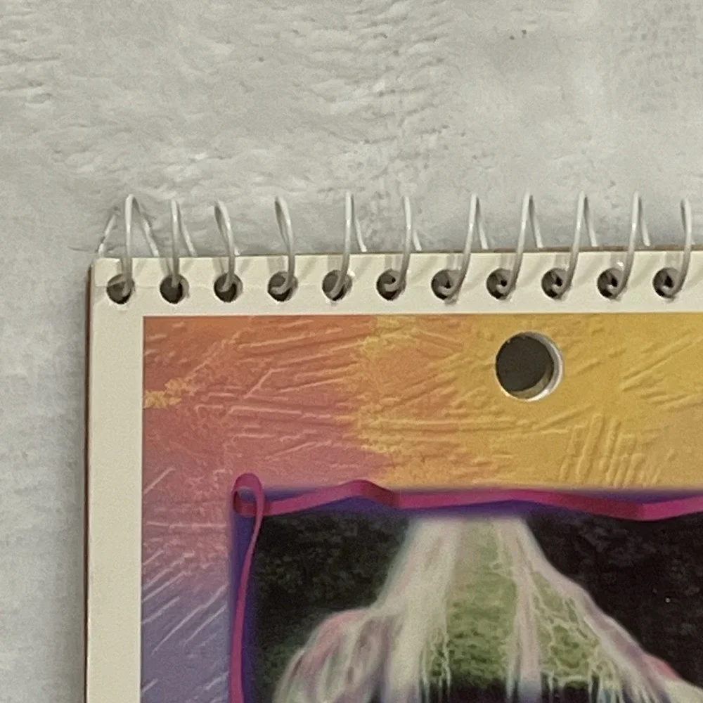 Vintage 1996 Stuart Hall Mystic Places Unicorn Waterfall Flip Spiral Notebook